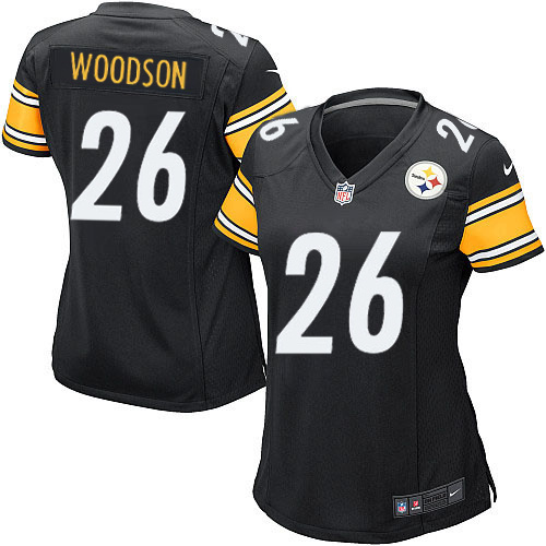 Women's Game Rod Woodson Nike Jersey Black Home - #26 NFL Pittsburgh Steelers